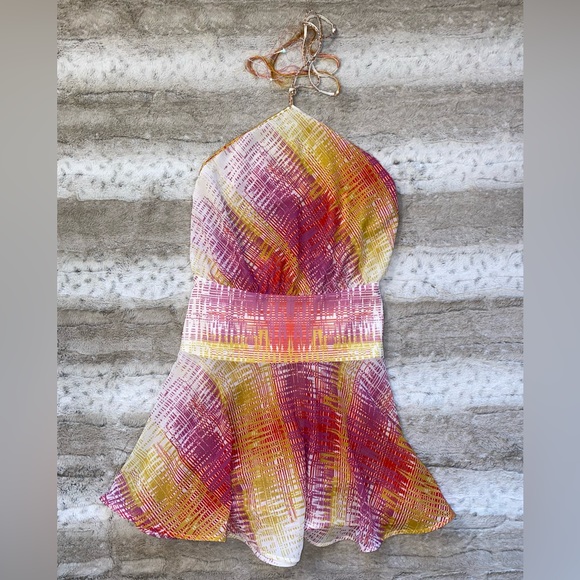 NWT💕SILVIA TCHERASSI Denita Halter Minidress in Magenta Size L - Picture 6 of 16